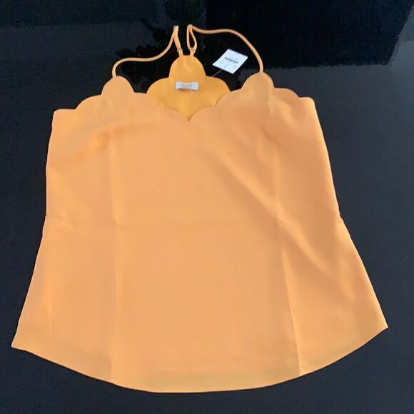 NWT J Crew Factory Yellow saffron scallop Cami 6 - Picture 3 of 8